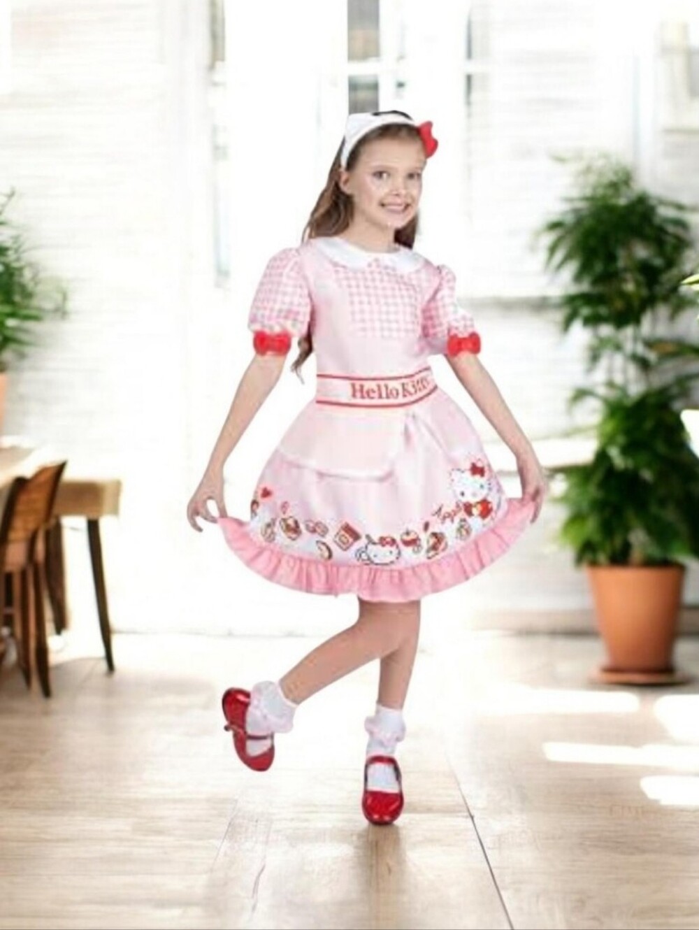 Hello Kitty Pink & Red Party Dress Costume for Kids